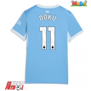 Manchester City Jeremy Doku #11 Primera Equipación Mujer 2026-27 Manga Corta